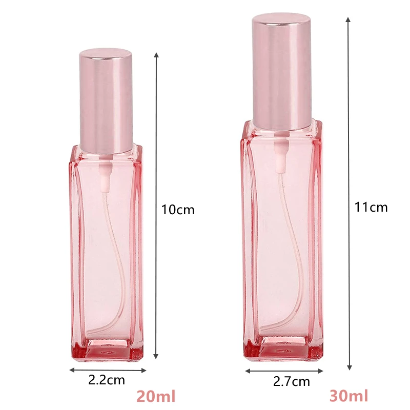 Wholesale 20ml 30ml Rose Gold Glass Portable Refillable Perfume Bottle Cosmetic Container Empty Spray Atomizer Travel Sub-bottle