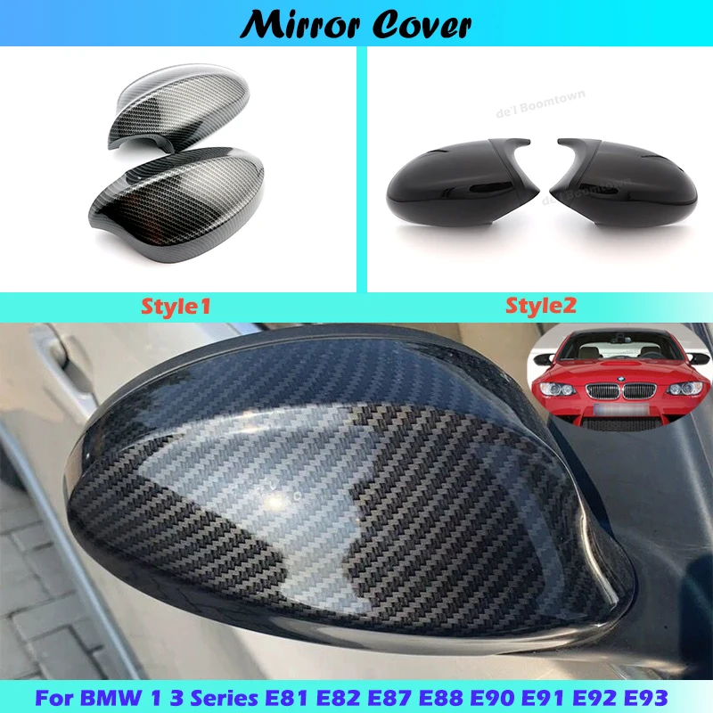 

Car Side Wing Replacement Mirror Cover Rear-View Caps For BMW 1 3 Series E81 E82 E87 E88 E90 E91 E92 E93 Carbon and AN Black