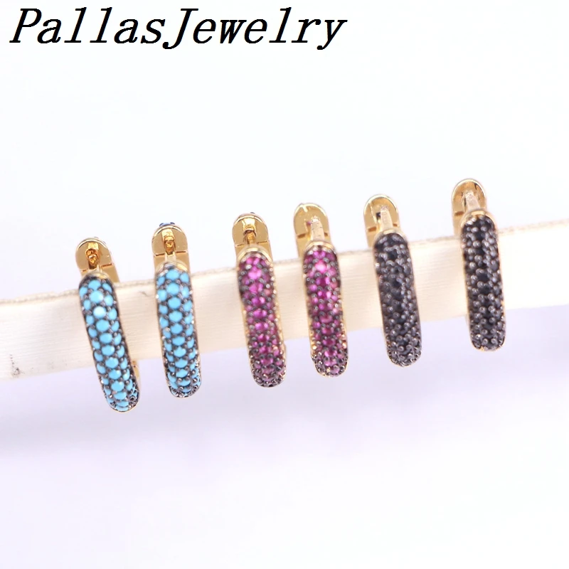 

4 Pairs, CZ Cubic Zirconia Hoop Earrings for Women Gold Silver Color Trendy Geometric Gift Party Jewelry