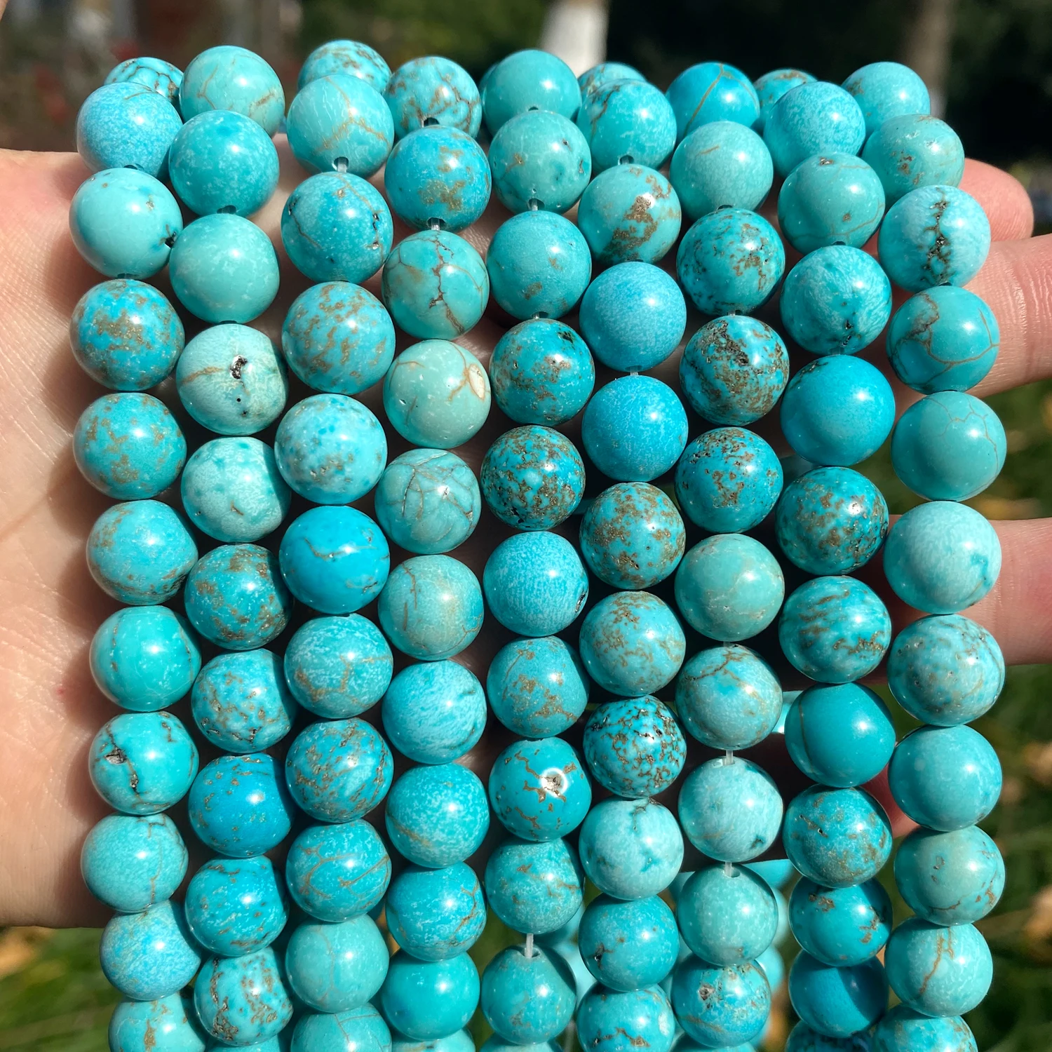 Natural Stone Turquoise Beads for Jewelry Making DIY Earrings Bracelet Necklace 4/6/8/10/12mm Round Loose Spacer Beads 15 inches