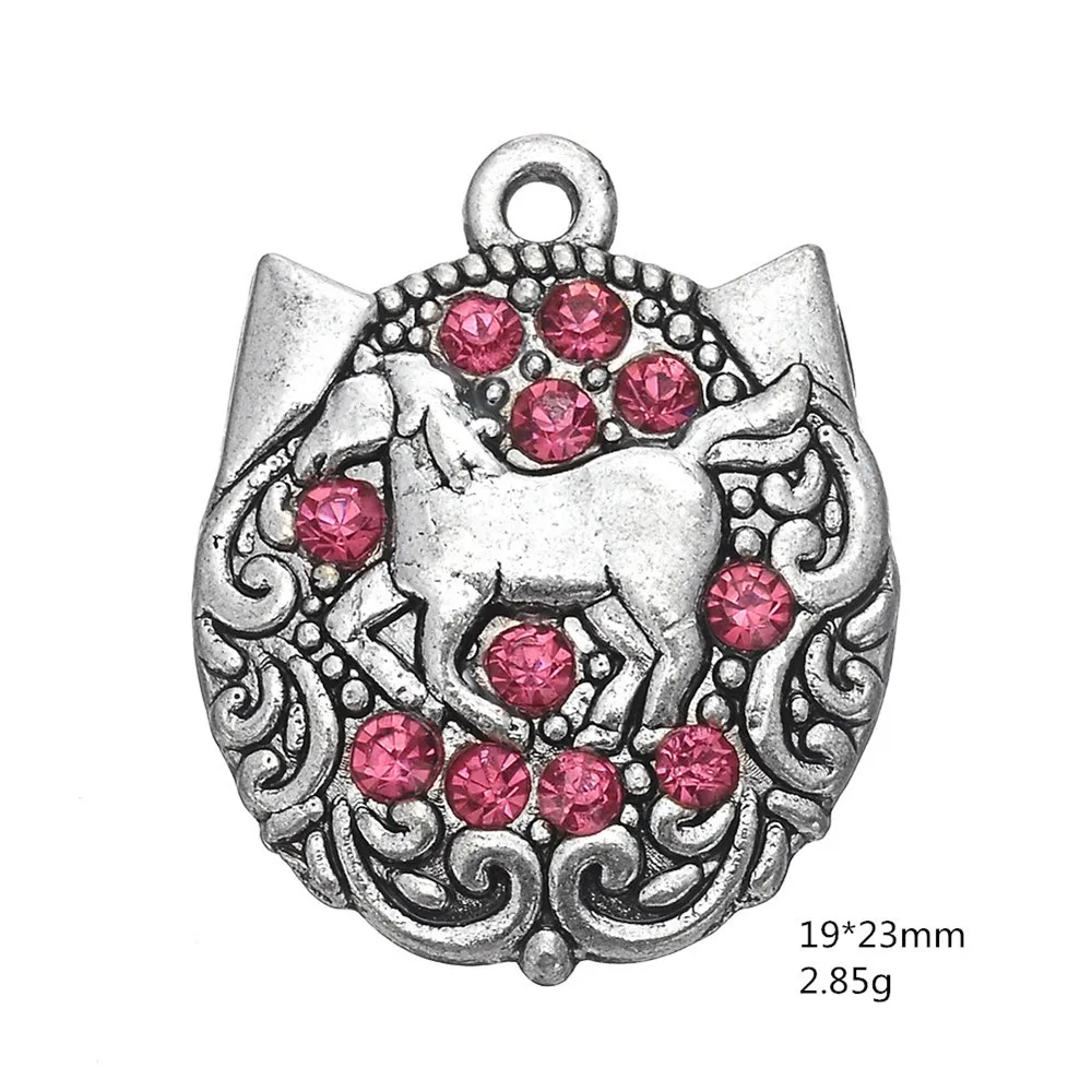 2020 Серебряный покрытый гравированный в форме лошадок животных винтажные