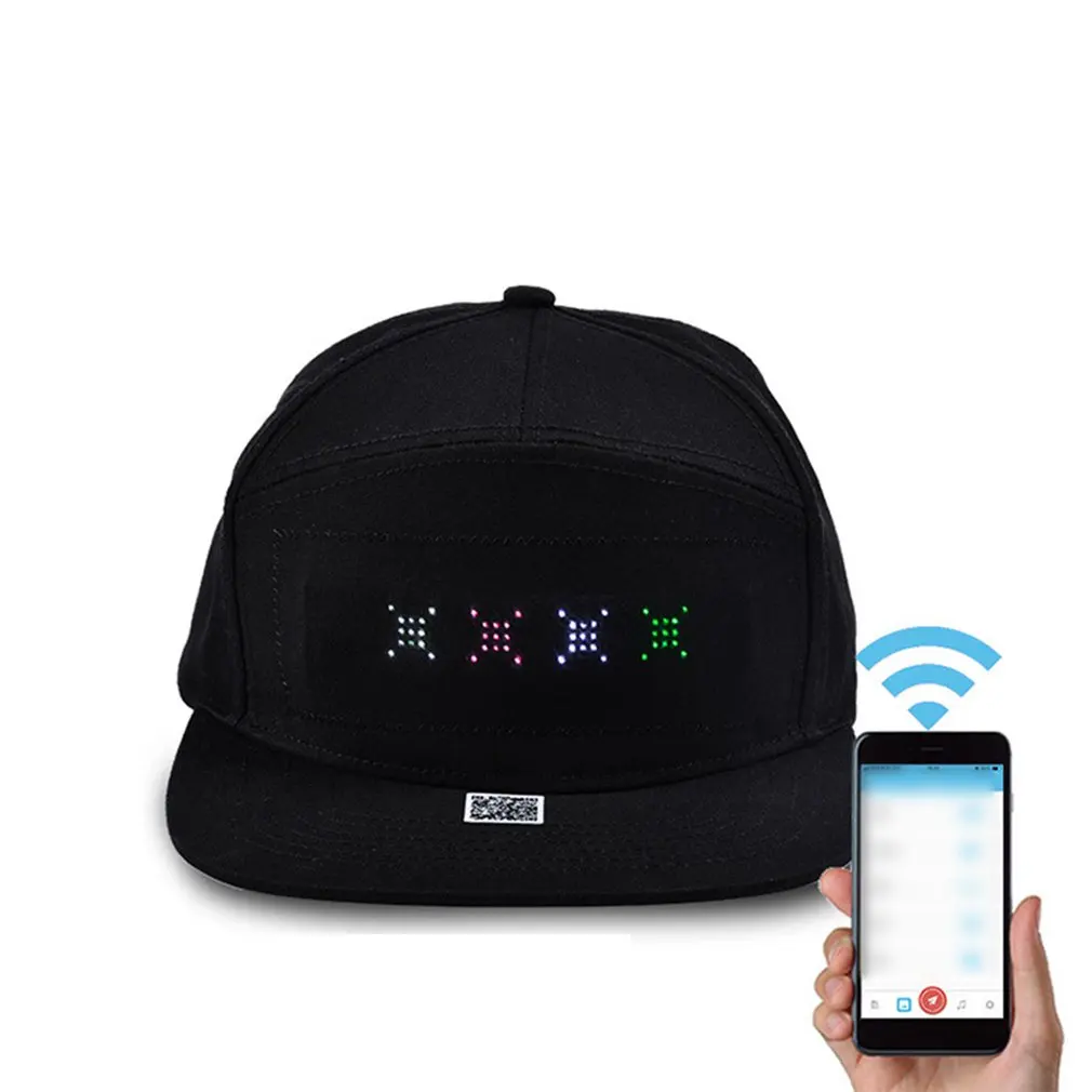

Hot Sale Adult Men and Women Cotton Black Shining LED Light Baseball Cap Stage Performance Snapback Hats Adjustable