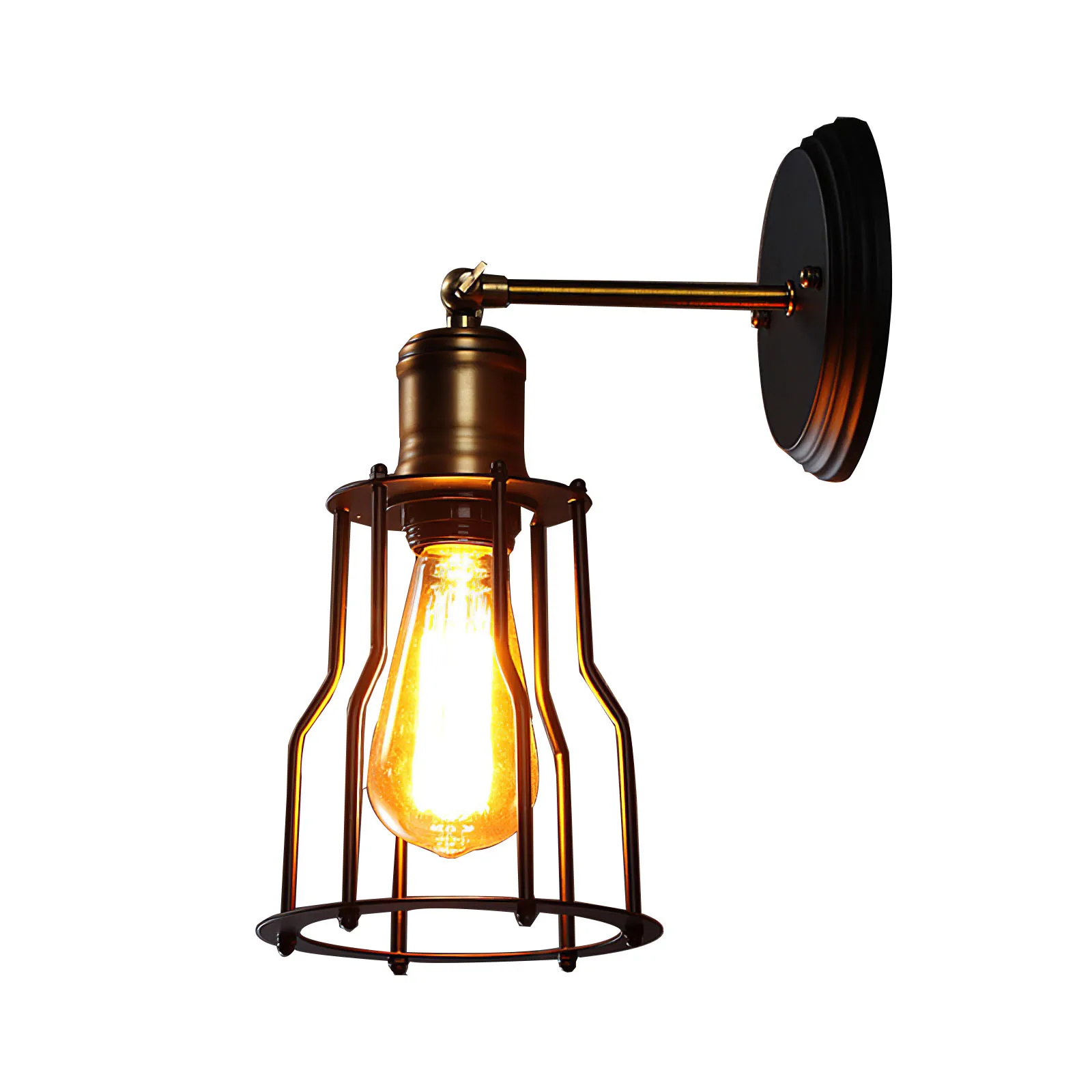 Настенное бра в стиле ретро с проволочной клеткой регулируемый настенный