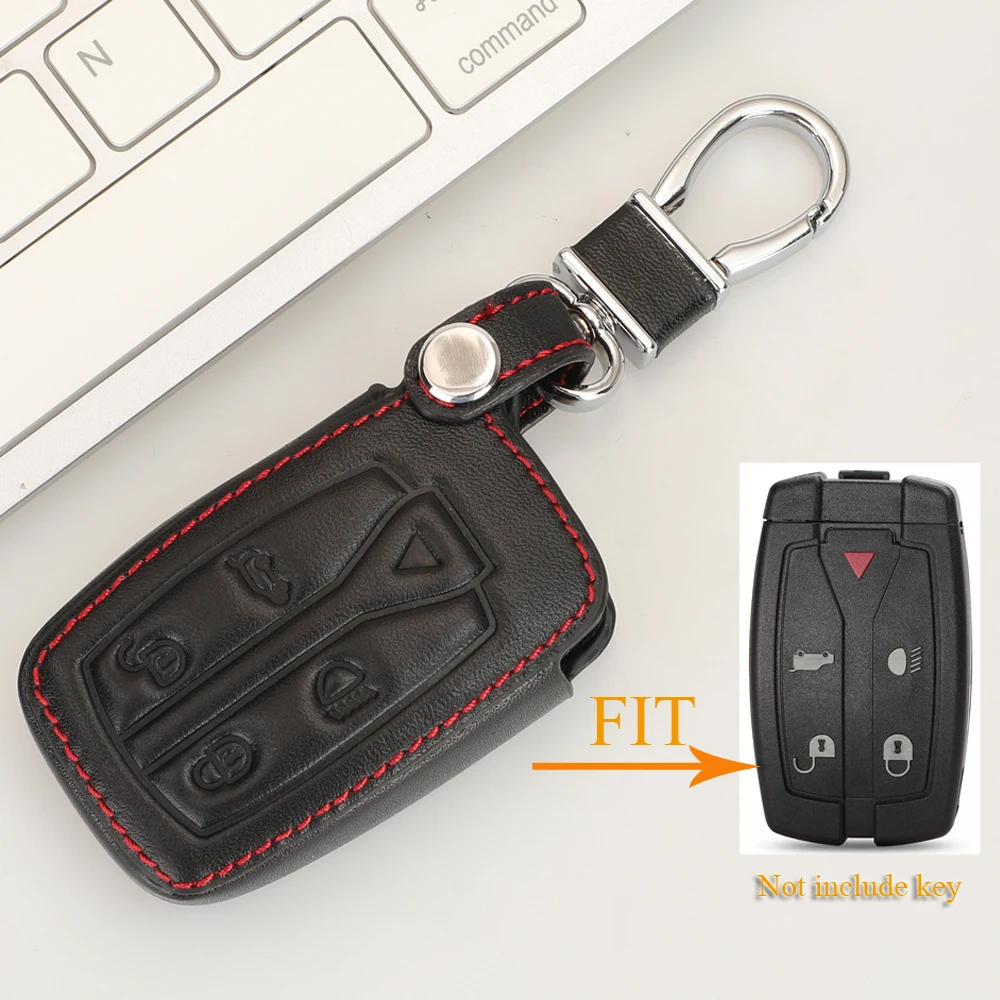

Kutery 5 пуговицы кожаный чехол ключа дистанционного управления автомобилем чехол для Land Rover Freelander 2 3 ключа автомобиля Средства для укладки вол...