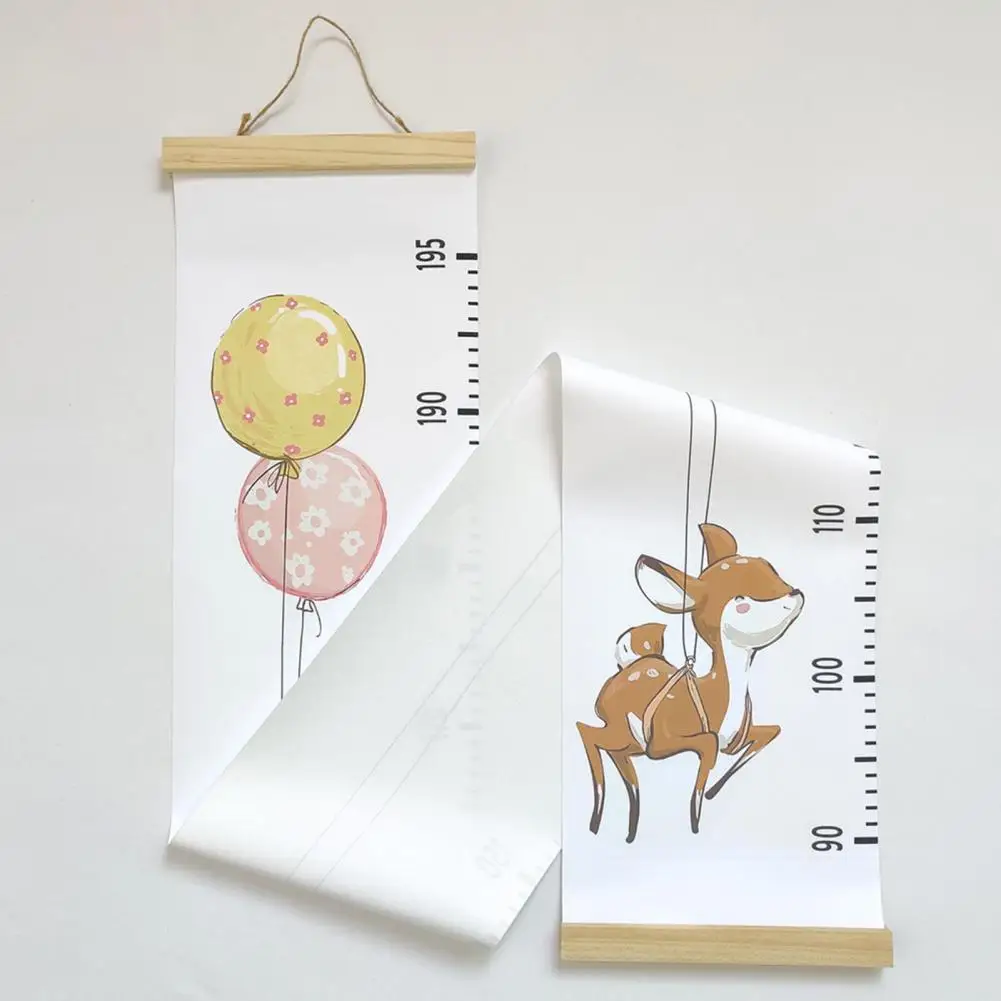 Regla de altura para beb&eacute;, patr&oacute;n de dibujos animados sin olor, tela extra&iacute;ble, Medici&oacute;n del crecimiento de los ni&ntilde;os, tabla de altura Ornamental para beb&eacute;s, decoraci&oacute;n del hogar-2