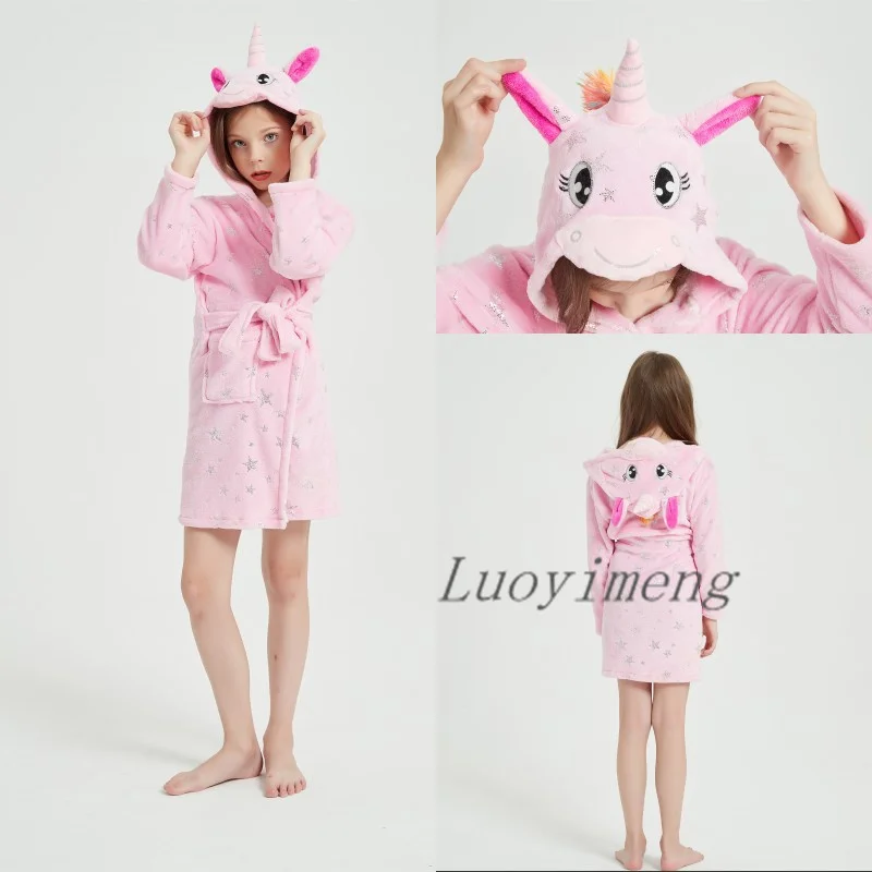 Детский банный халат кигуруми для малышей купальные халаты с капюшоном в виде