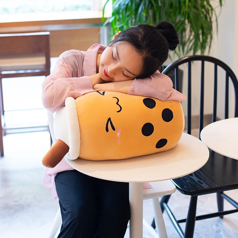 

Milk tea cup pillow cushion fun smile fruit milk tea cup big pillow pearl milk tea sofa backrest childrens gift