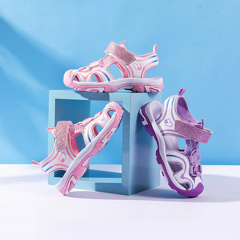 Летние Новые сандалии принцессы для девочек мягкая подошва детская повседневная