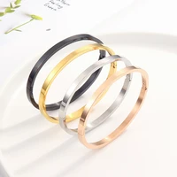 zn 4mm titanium steel cuff bracelets bangles for women fashion jewelry charm jewelry accessories screw stylish classic bracelet