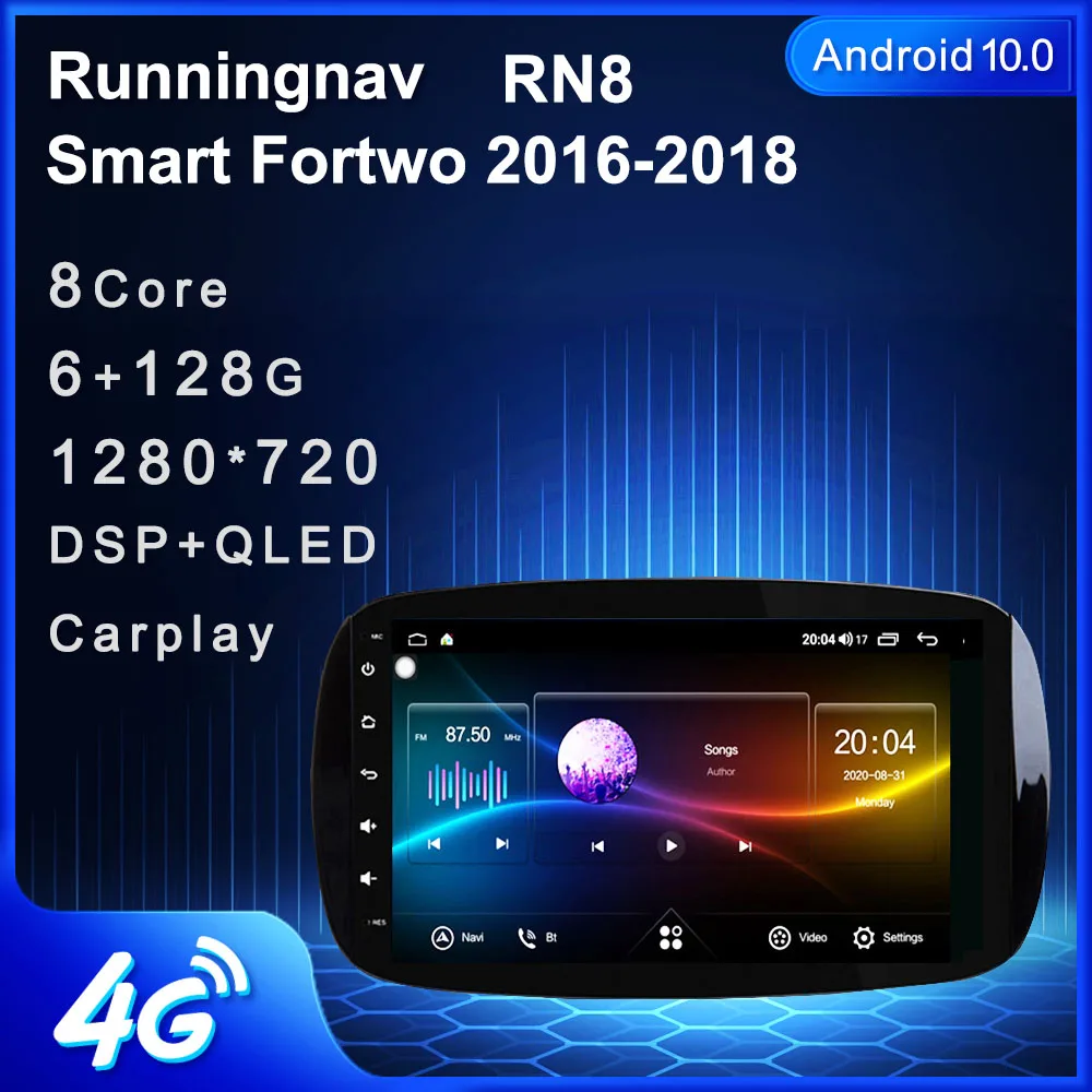 4G LTE Android 10 1 ПОДХОДИТ Mercedes/Benz Smart Fortwo 2016 2017 2018 Мультимедиа стерео автомобильный DVD