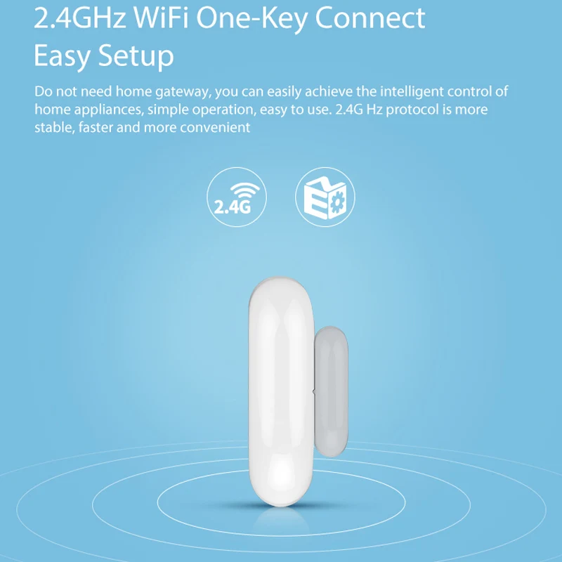 Умный wifi датчик двери окна магнитный замок сигнализация работает на tuya Smart life не