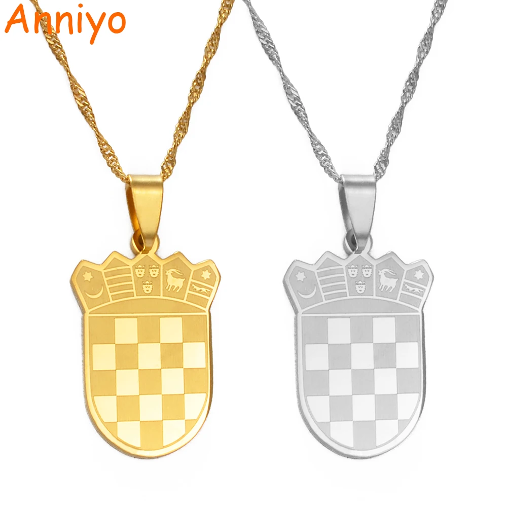Ожерелье подвеска Anniyo Хорватия фальг Золотой/Серебряный цвет для женщин девушек