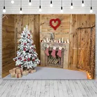 Декорации для фотографий Avezano с рождественской елкой, зима носки над камином, подарок, декор для фотостудии