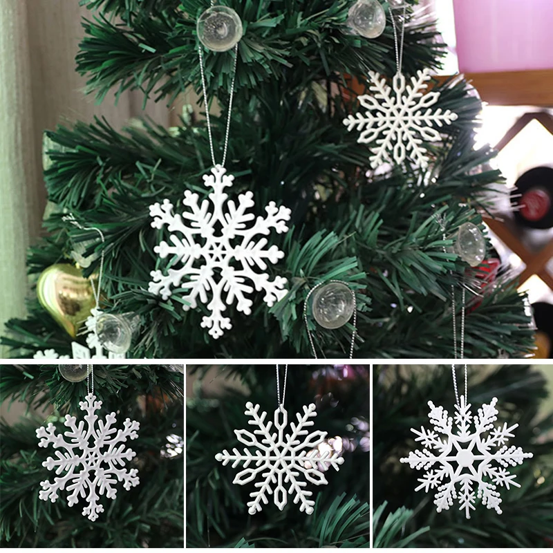 

6Pcs Snowflakes Pendant Christmas Tree Ornaments Christmas Hanging Decorations for Home Party EIG88