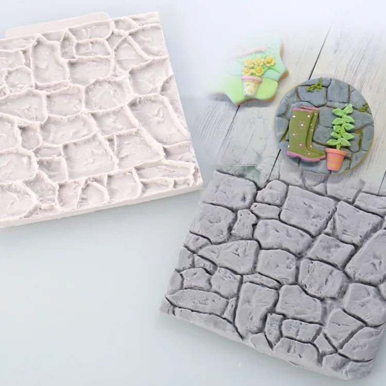 

Resin Molds 10x10cm 3d Wall Panel Retro Pastoral Pebble Designer DIY Brick Concrete Moule Silicone Mold