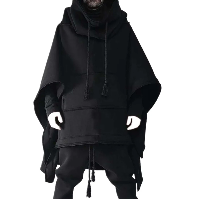 

Cape Cape Cape Cape Medium Long Bat hoodie autumn winter wool coat men's individuality coat son Cape Front short after long