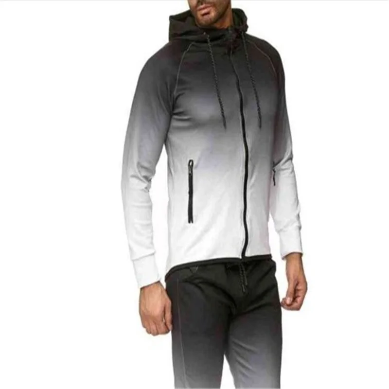 

Men's Gradient Color Hoodie 2021 Fall Winter Streetwear Hooded Sweatshirt Fashion Hoodie Casual Hip Hop Sweatshirt New Men's Spo
