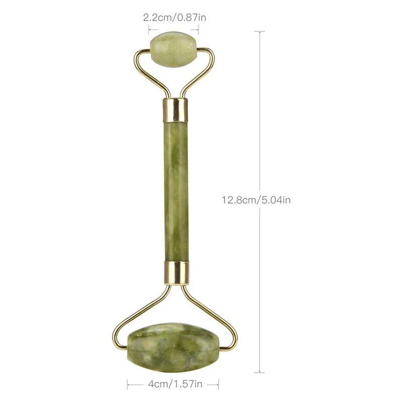 Нефритовый ролик с двойной головкой Натуральный гель для массажа лица