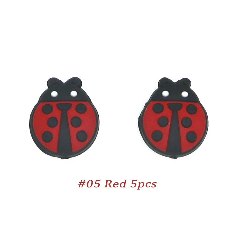 Red 5pcs Kovict 5/10 шт 27 мм милые Мини Божья коровка силиконовые бусины животные Детские Прорезыватели для зубов бусины для DIY ожерелье аксессуары игрушки - Цвет: Red 5pcs