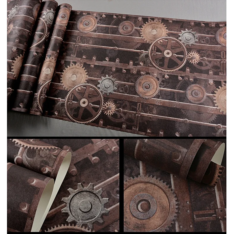 

Beibehang ретро ностальгические обои американская индивидуальность промышленный стиль украшение оборудование для парикмахерской фоновая стена