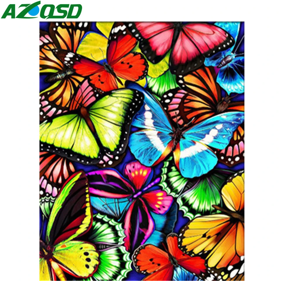 AZQSD DIY масляная краска по номерам животное нерамка на холсте Рисунок бабочка