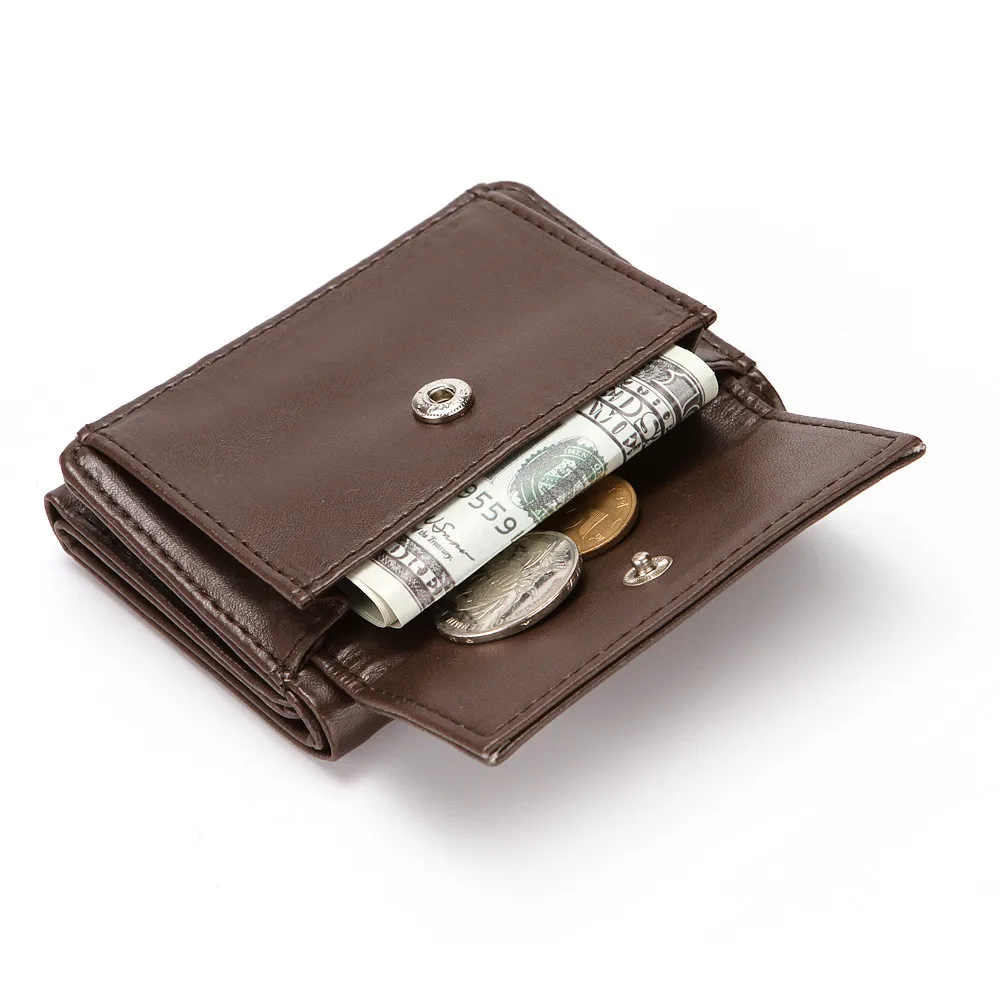 

Fashion Slim Mini Wallet Vintage Slim Wallets PU Leather Hasp Coins Wallet Purse Men Business Credit Card Case