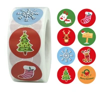 cute cartoon christmas stickers 100 pcs 1 inch round business sticker for mail supplies envelope gift bag sealing kids labels