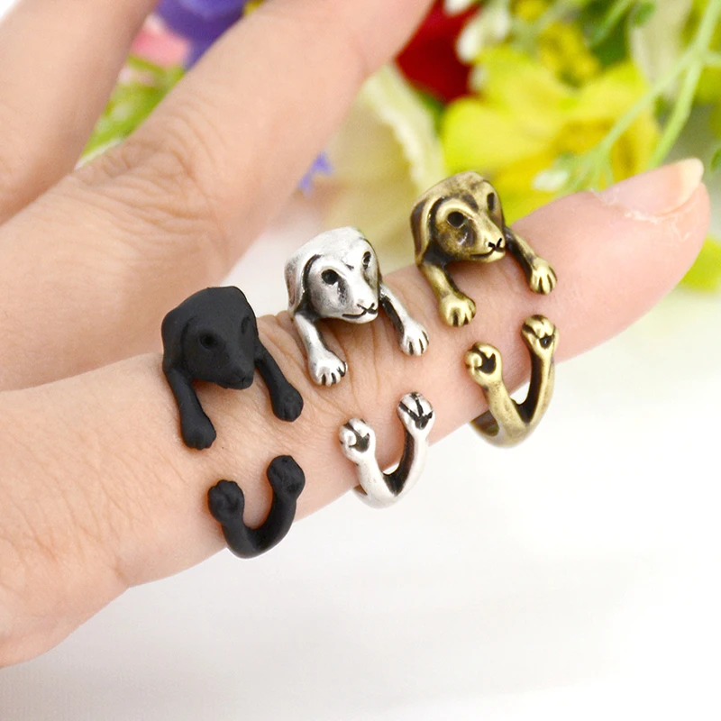 Новинка 3 цвета винтажный хиппи латунный сустав таксы кольцо Анель панк шик 3D