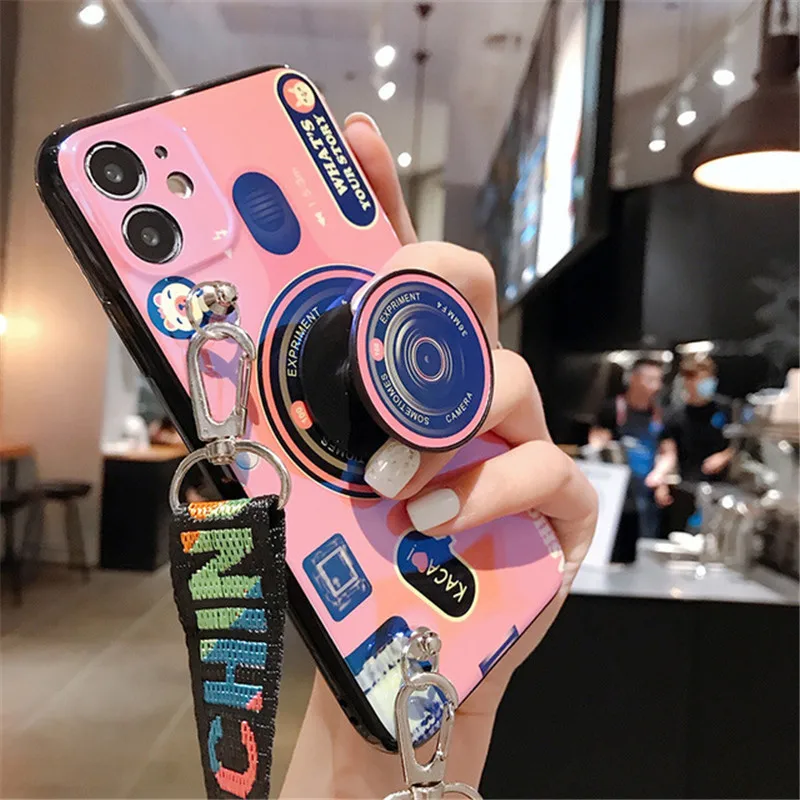 Чехол для телефона в стиле ретро с ремешком на запястье|Бамперы| |