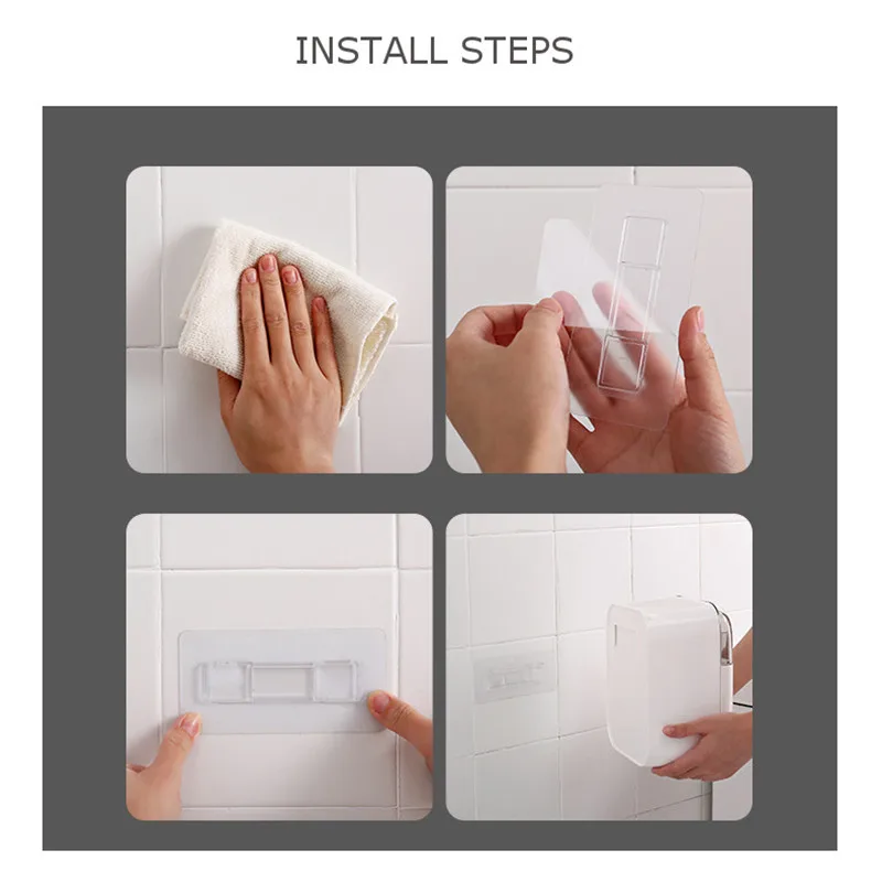 

Waterproof Wall Mounted Toilet Paper Holder Bathroom Tissue Box Tray Roll Paper Plastic Toilet Paper Tray Double Layer Storage