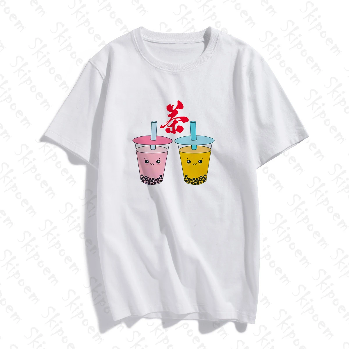 Новые модные Хлопковые женские футболки милый Боба Bubble Tea "Лучшие друзья"
