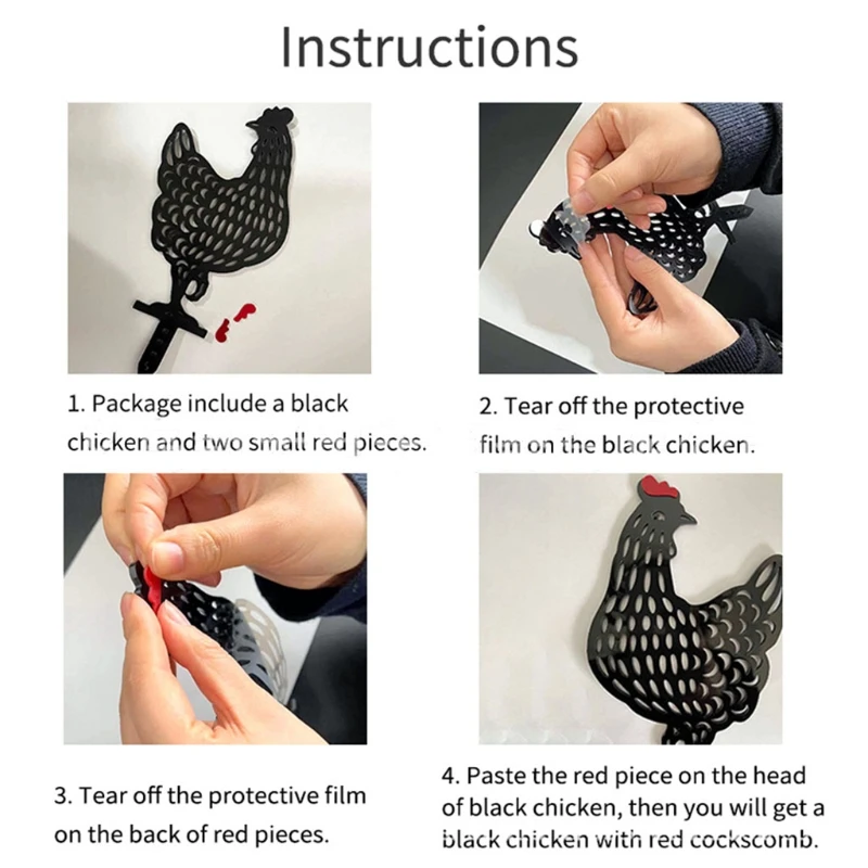 

5pcs Acrylic Hen Silhouette Art Garden Stakes Hollow Animal Rooster for Gardens Yard Lawn Decoration X7XD