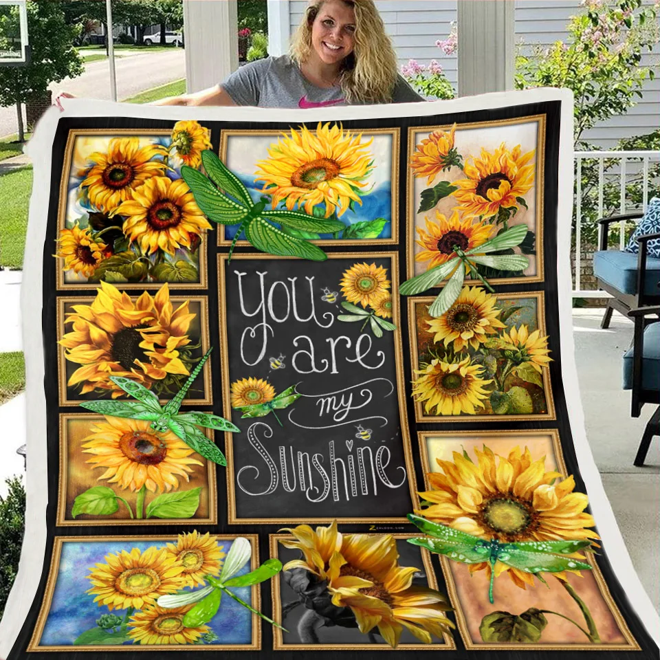 

You Are My Sunshine Quilt Blanket Flannel Blanket Mantas Home Textiles Bed Sofa Express Love Blanket