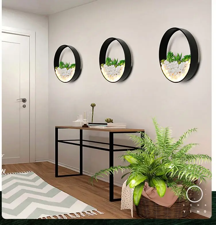 

Nordic plant wall lights Creative bedside bedroom lamp wedding room staircase living room simple modern aisle wall lamp