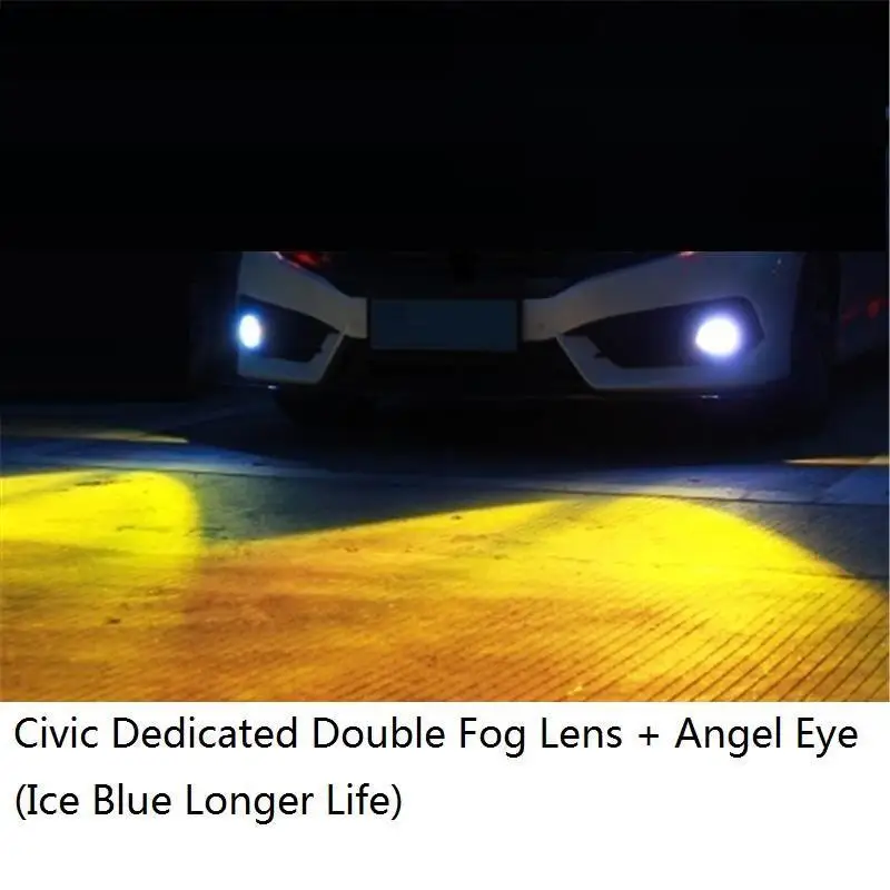 Дневные ходовые автомобильные боковые поворотники Cob Led Drl фары передние противотуманные задние Автомобильные фары в сборе 16 17 для Honda Civic - Цвет: MODEL T
