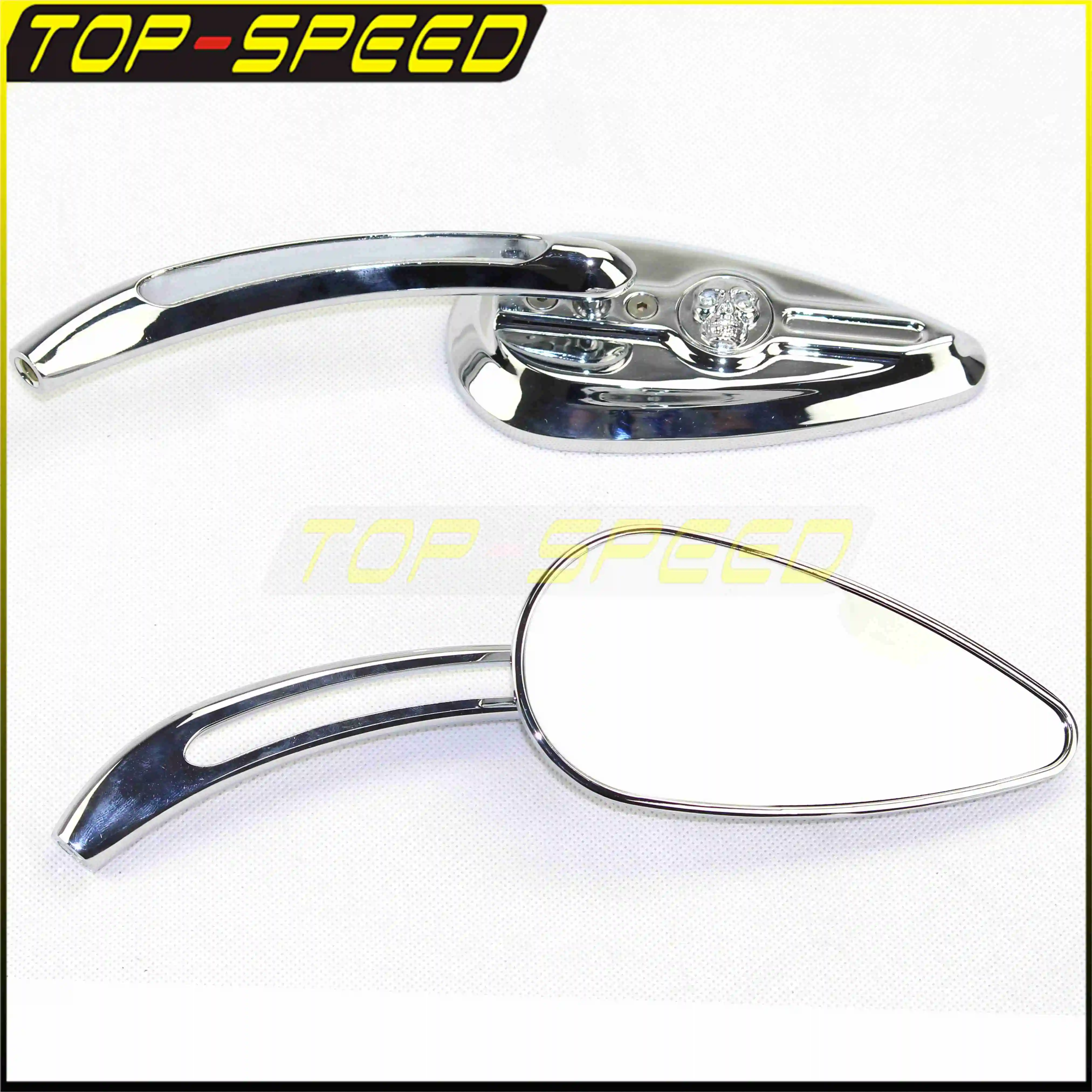 Хромированные зеркала заднего вида из алюминия для мотоцикла Cruiser Chrome Skull для Harley Sportster Dyna Heritage Softail Cafe Racer Bobber.