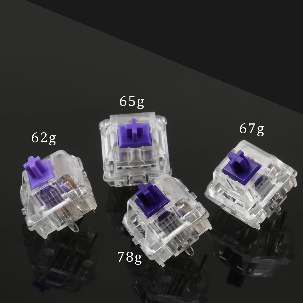 DUROCK средние тактильные Клавишные переключатели 62g 65g 67g 78g позолоченные пружинные