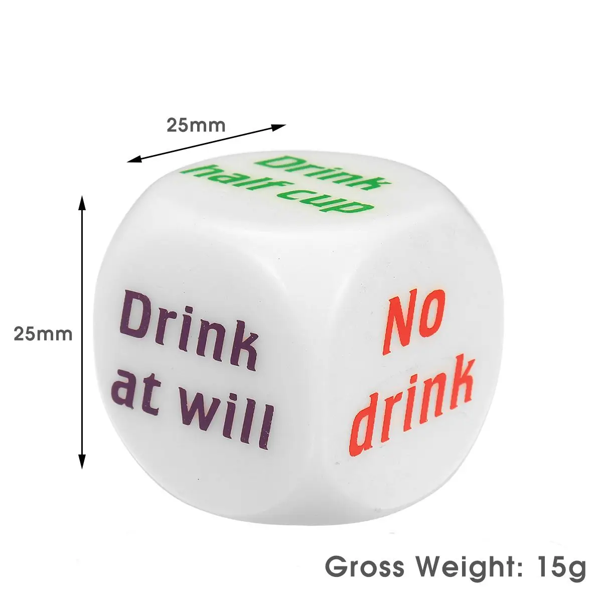 

2pcs 25mm English Drink Dice Games Gambling Mora Dice for Bar Party KTV Drinking Wine Decider Dice Fun Toy