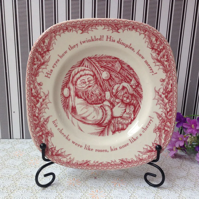 Johnson Brothers керамические тарелки оригинальный один красный Санта Винтаж таблички