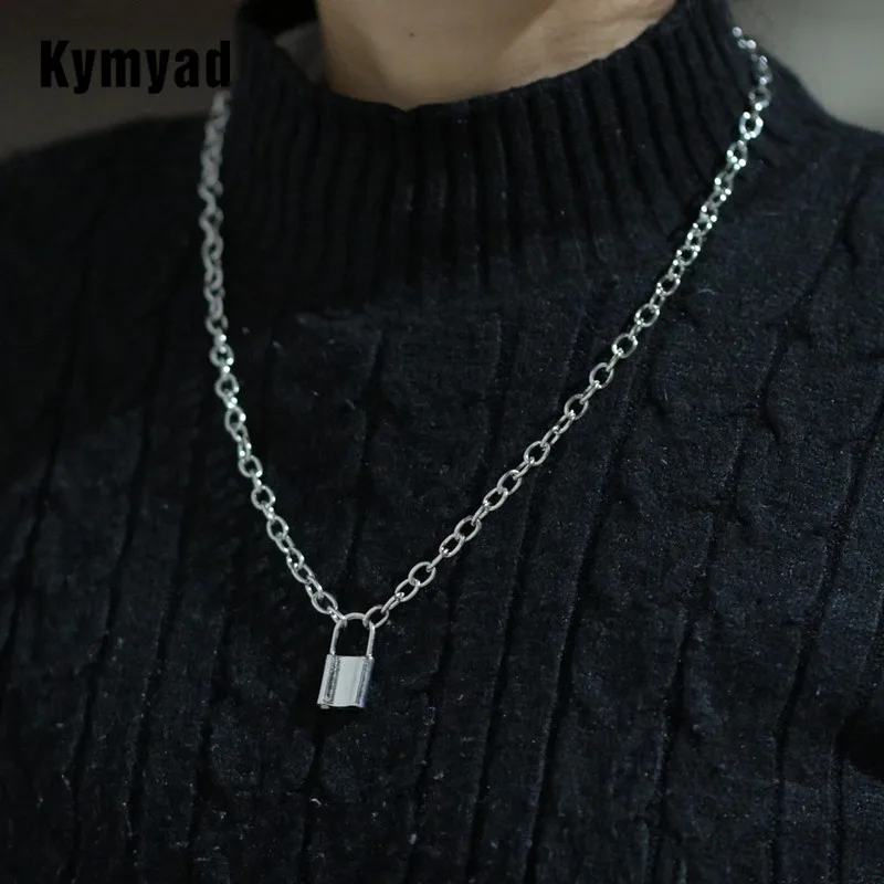 Kymyad Золотой Серебряный цветной висячий замок подвеска ожерелья новая звеньевая