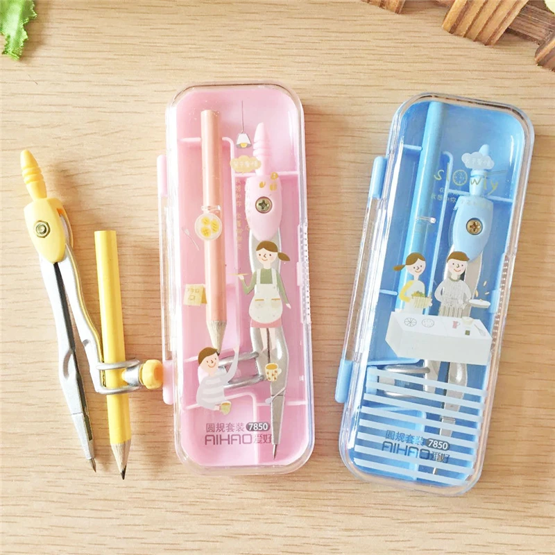 Геометрия по математике металлический циркуль с карандашами 1 коробка |