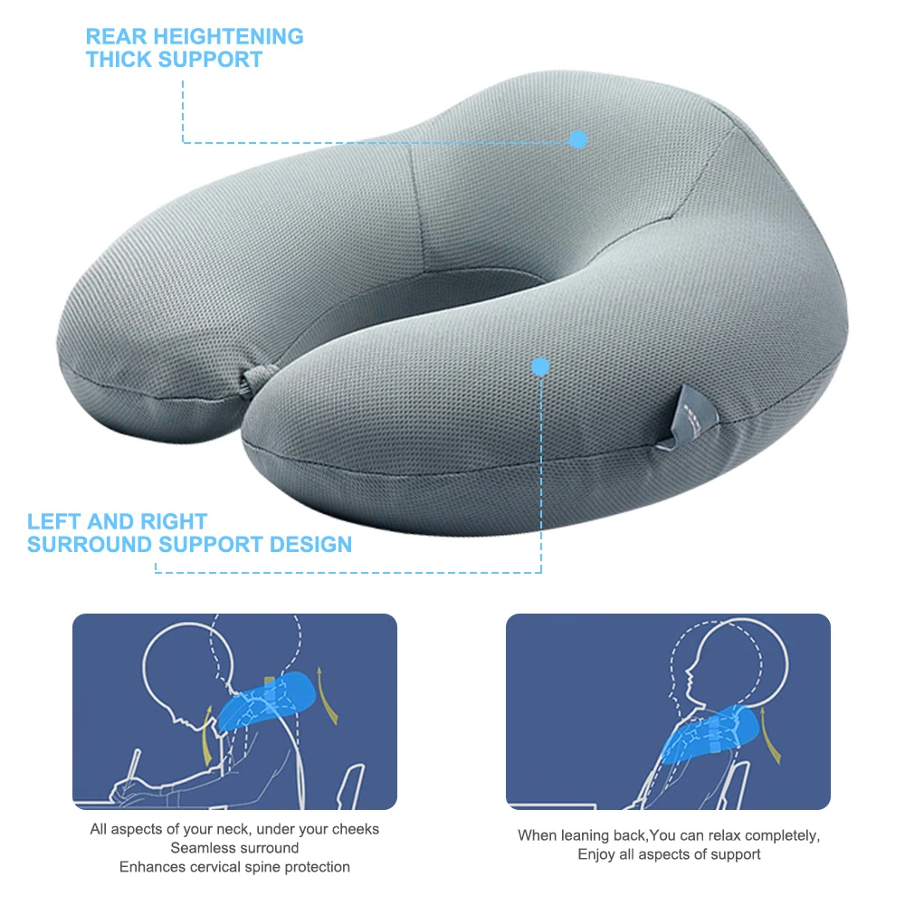 Подушка для шеи с эффектом памяти U-образная подушка поддержки самолета шейного