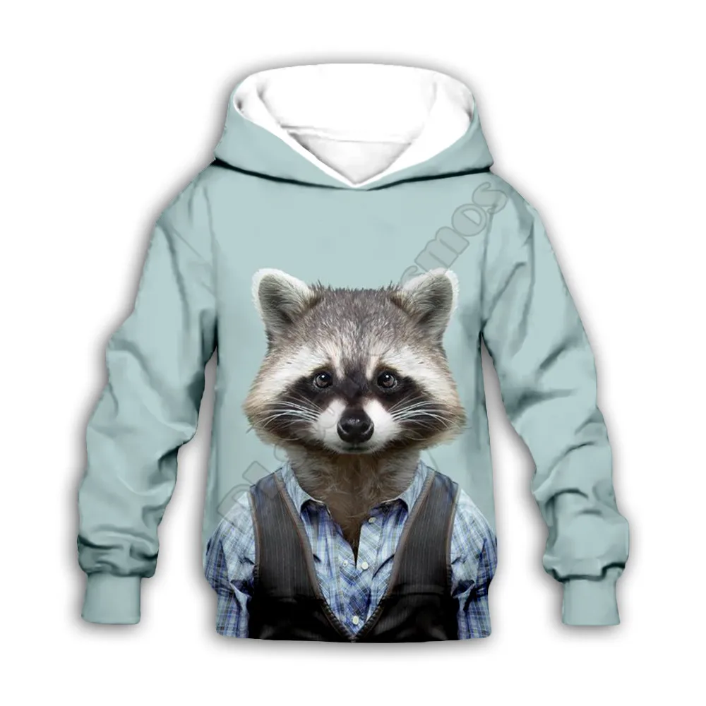 

Raccoon 3d printed Hoodies family suit tshirt zipper Pullover Kids Suit Sweatshirt Tracksuit/Pant Shorts 07