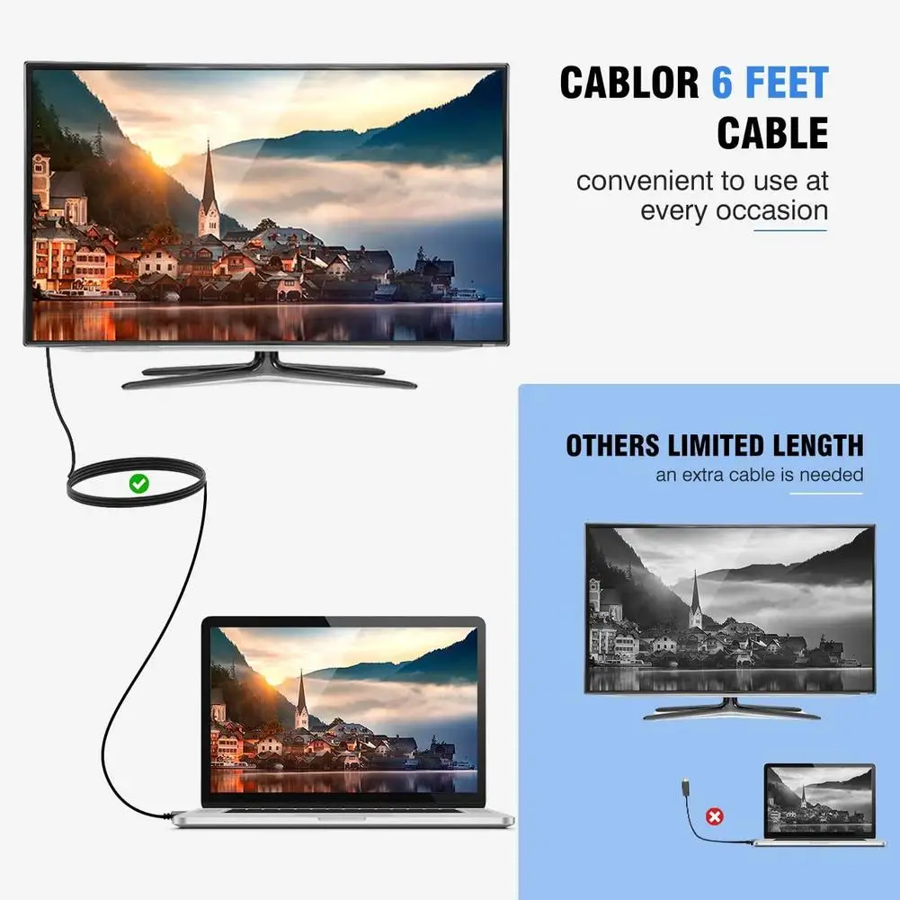 Порт дисплея для аудио кабеля 4K кабель адаптера ПК ноутбуков смарт ТВ порт к HDMI