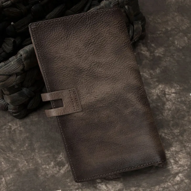 Длинный бумажник из натуральной кожи Для мужчин деньги сумка клатч удобный