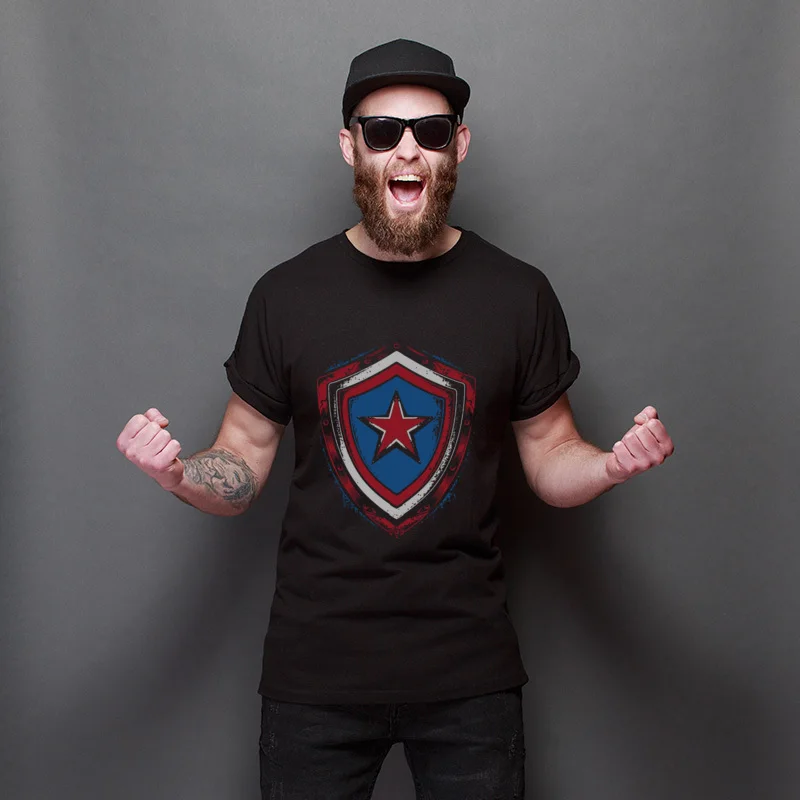 

Thanksgiving Day American Shield 3D Printed Leisure Tees Men's Personalized Tee Shirts Oversized Funny Tops For Men