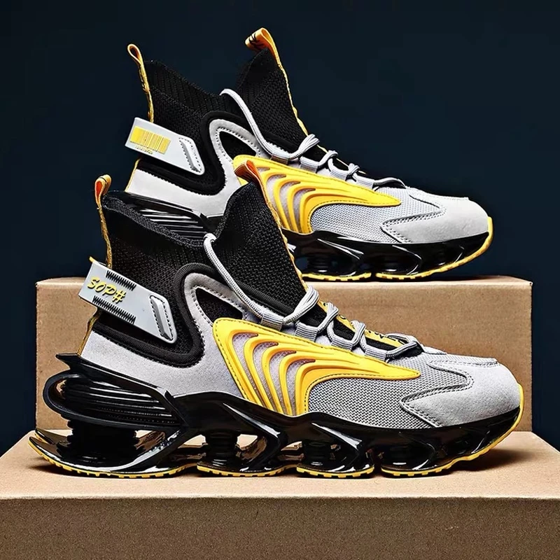 

Men's running shoes heighten casual fashion high quality fabric sneakers men's outdoor jogging shoes breathable