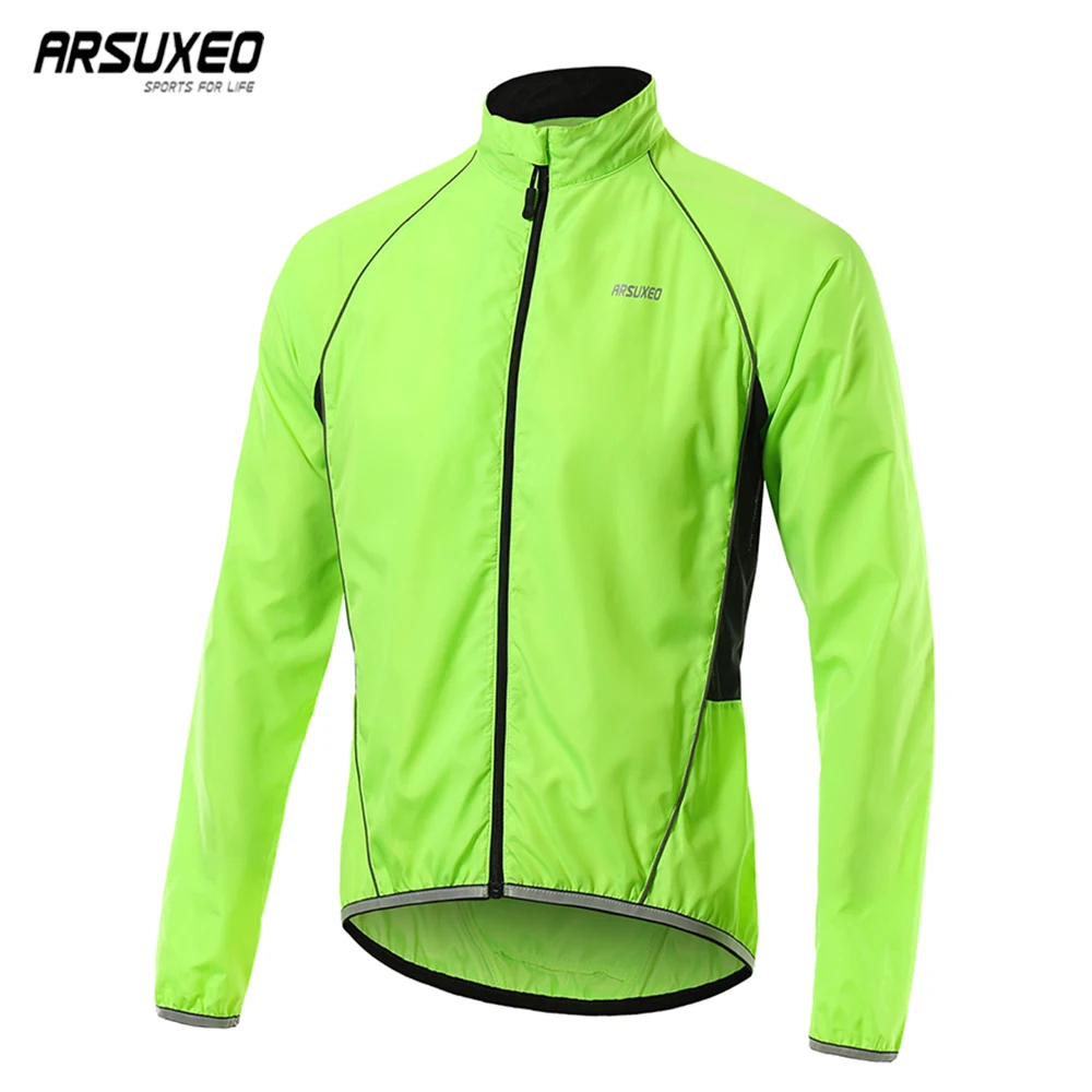 

ARSUXEO Windproof Cycling Jackets Men Women Riding Waterproof Cycle Clothing Bike Long Sleeve Jerseys Lightweight Wind Coat