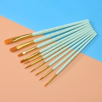 10 pcs watercolor brush set nylon hair paint brushes wooden pen holder for gouache watercolor painting acrylic oil art supplies