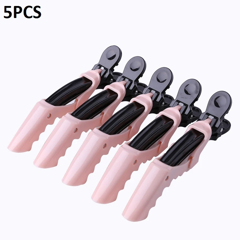 5pcs Pink 5/6/10 шт. Заколки для волос рот Профессиональный Парикмахерские клюв секционирования Зажимы Крокодил заколки для волос Щипцы для укладки волос - Цвет: 5pcs Pink